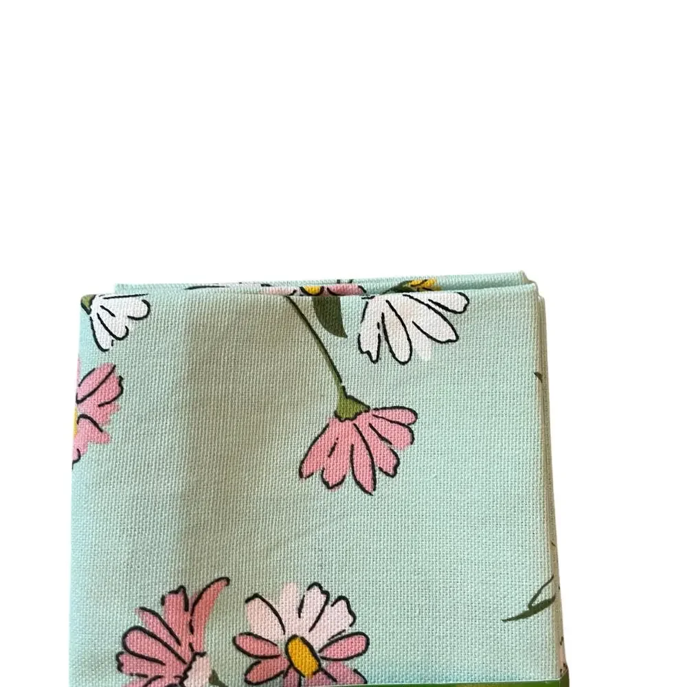 NEW Kate Spade Spring Floral Cotton Cloth Napkins Mint Green & Pink Set of 4
